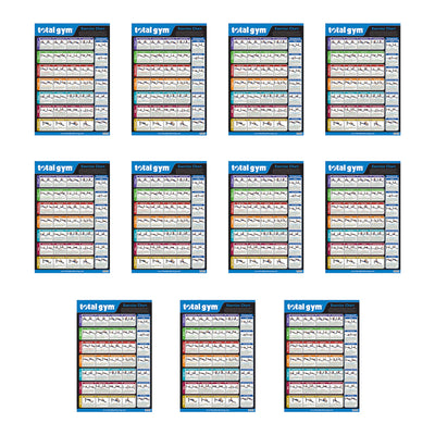 Total Gym 24" x 36" Quick Reference Exercise Chart with 35 Workouts (11 Pack)