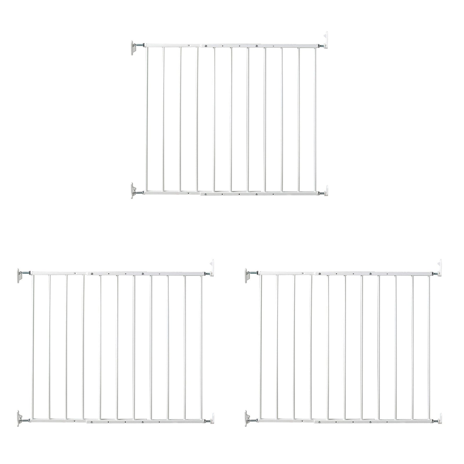 KidCo Safeway Top of Stairs Quick Release Baby Gate, 42.5x30.5", White (3 Pack) - VMInnovations