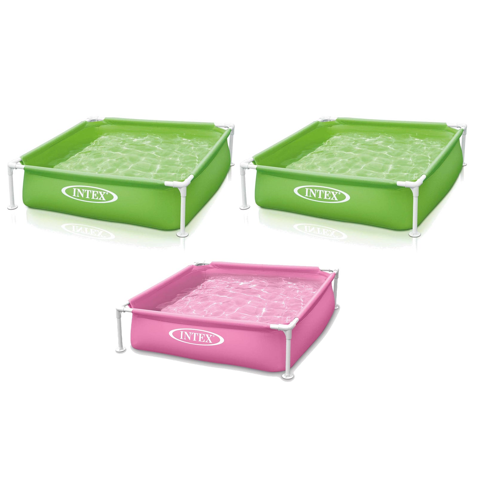 Intex 48x12" Mini Framed Beginner Outdoor Kiddie Pool, Color Varies (3 Pack) - VMInnovations