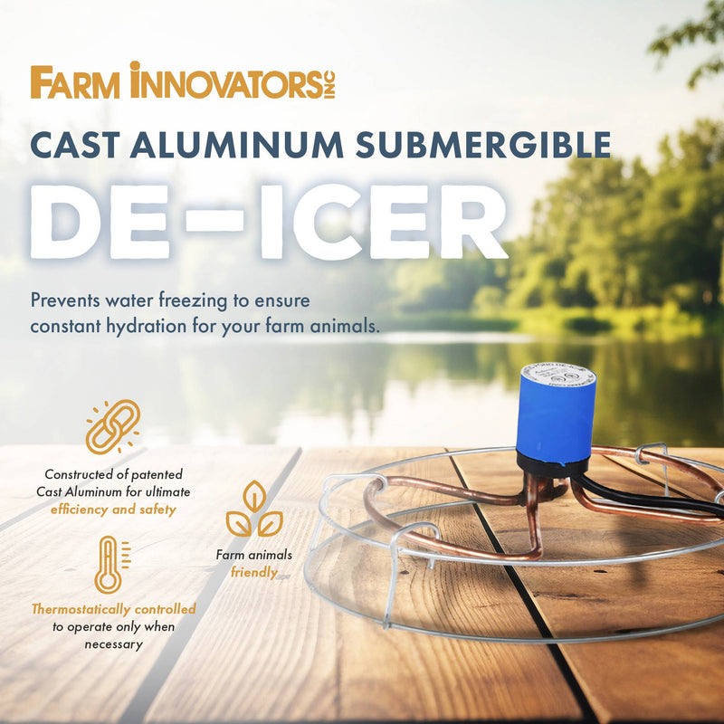 Farm Innovators H-429 1500 Watt Cast Aluminum Submergible Water Deicer (8 Pack)