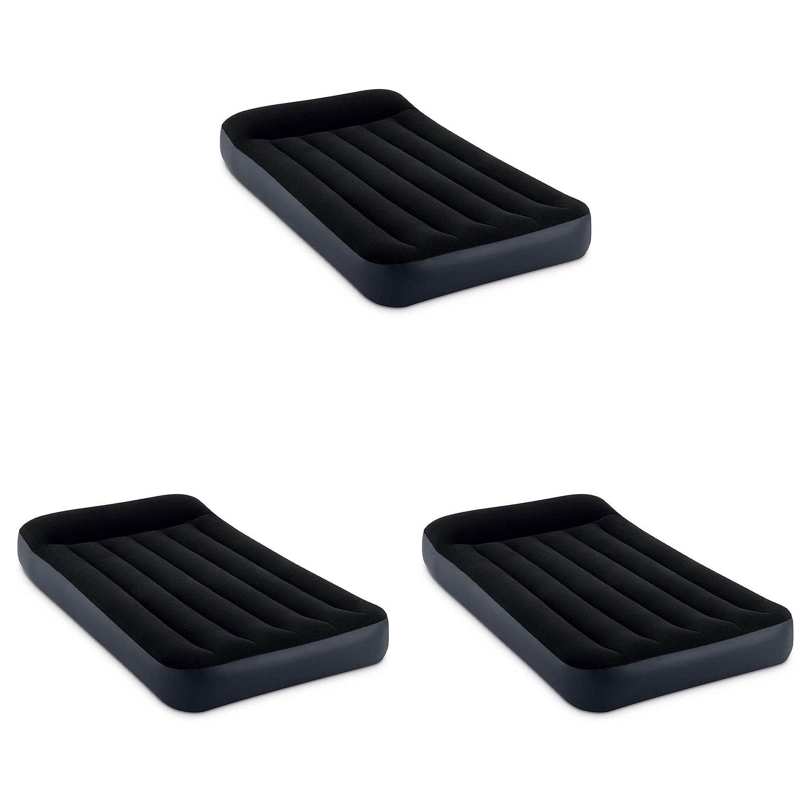 Intex Dura Pillow Rest Classic Blow Up Mattress Air Bed with Pump, Twin (3 Pack) - VMInnovations