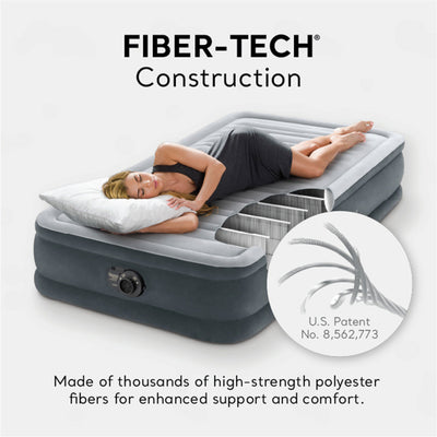 Intex Comfort Deluxe Dura-Beam Plush Airbed Mattress with Pump, Twin (3 Pack) - VMInnovations