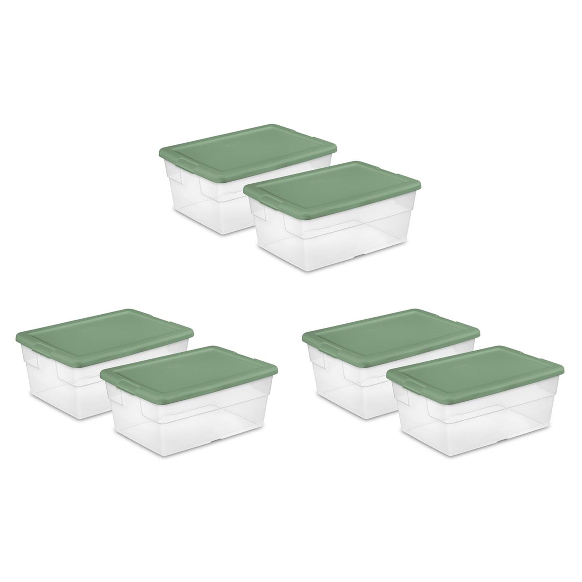 Sterilite 16 Quart Clear Plastic Storage Home Organizer Bins, Set of 2 (3 Pack) - VMInnovations