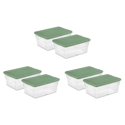 Sterilite 16 Quart Clear Plastic Storage Home Organizer Bins, Set of 2 (3 Pack) - VMInnovations