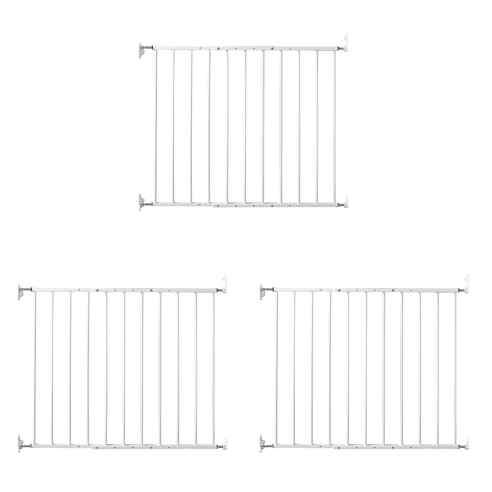 KidCo Angle Mount Safeway Stair Top Quick Release Baby Gate, White (3 Pack) - VMInnovations