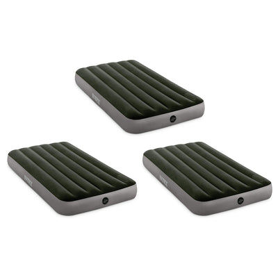 Intex Dura-Beam Series Downy Airbed with Built-In Foot Pump, Full Size (3 Pack)