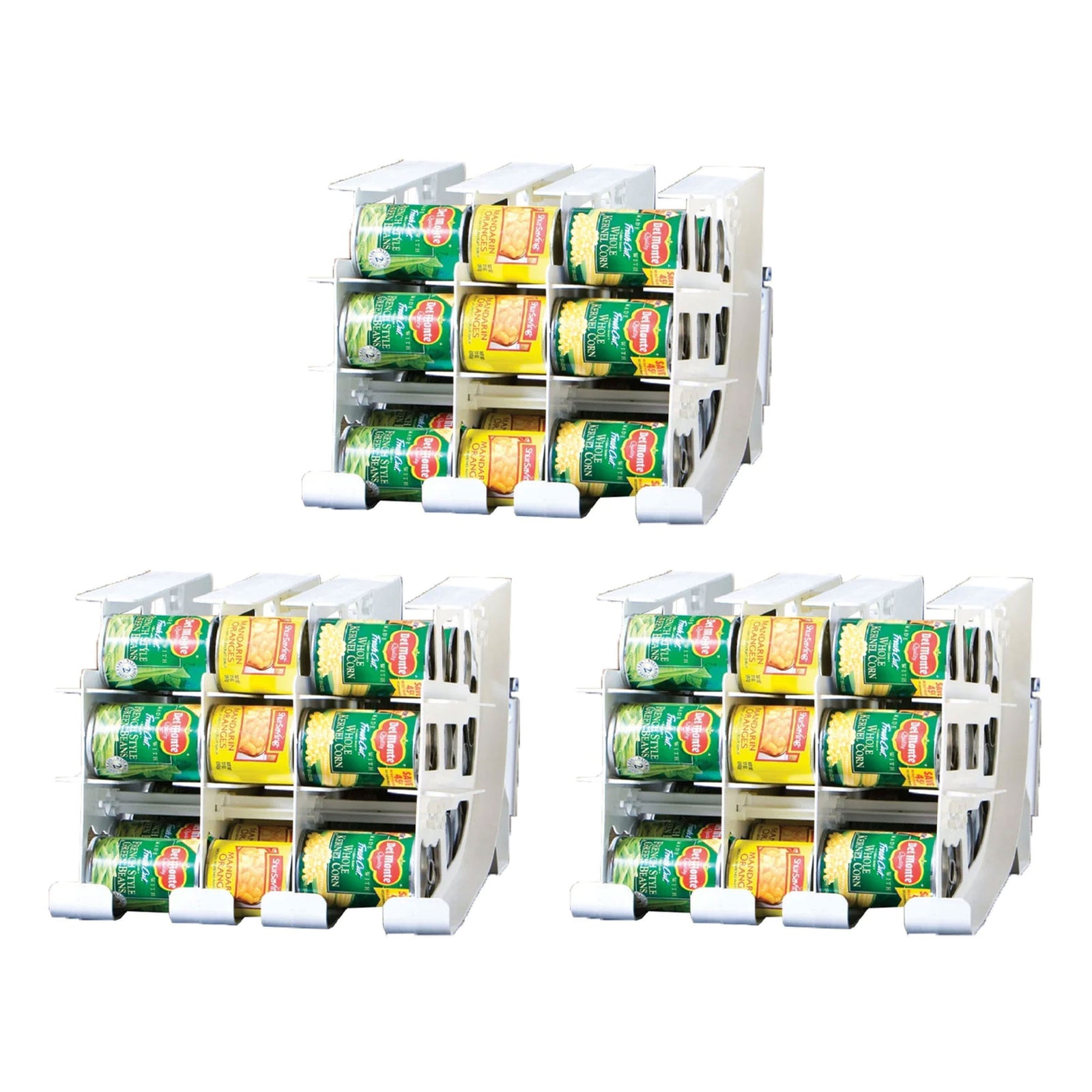 FIFO Countertop Can Tracker Hold Up To 54 Standard Can Sizes, White (3 Pack) - VMInnovations