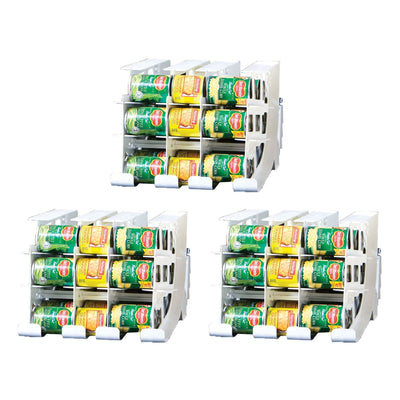FIFO Countertop Can Tracker Hold Up To 54 Standard Can Sizes, White (3 Pack) - VMInnovations
