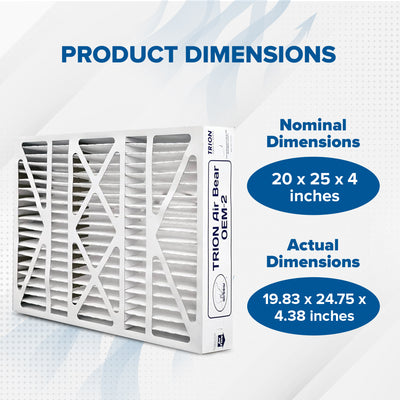 Trion Air Bear OEM 20x25x4 Inch MERV 13 Replacement Air Purifier Filter, 2 Pack - VMInnovations