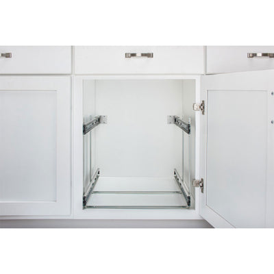 Rev-A-Shelf Kitchen Cabinet Pull Out Shelf Organizer, 12x18" 5WB2-1218CR(2 Pack)