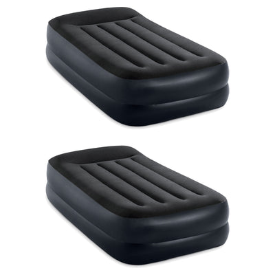 Intex Dura Beam Plus Pillow Raised Airbed Mattress w/Built in Pump, Twin(2 Pack) - VMInnovations