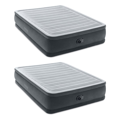 Intex 64413ED Elevated Dura Beam Fiber Tech Airbed with Pump, Queen (2 Pack) - VMInnovations