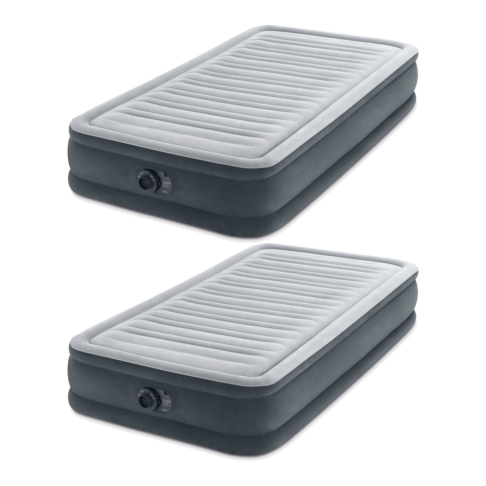 Intex 67765ED Dura Beam Comfort Plus 13" Airbed Mattress w/Pump, Twin (2 Pack) - VMInnovations