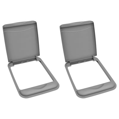 Rev-A-Shelf 50 Qt Trash Can Replacement Lid, Silver, RV-50-LID-17-1-40 (2 Pack)