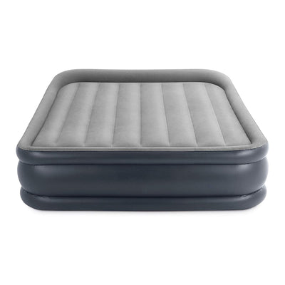 Intex Dura Beam Deluxe Pillow Raised Air Mattress Bed w/Pump, Queen (2 Pack) - VMInnovations