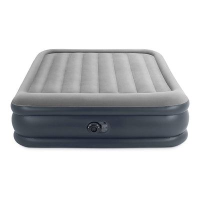 Intex Dura Beam Deluxe Pillow Raised Air Mattress Bed w/Pump, Queen (2 Pack) - VMInnovations