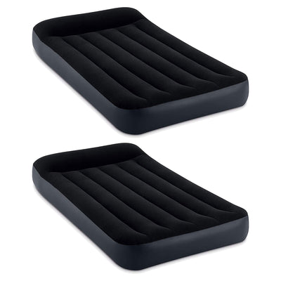 Intex Dura Pillow Rest Classic Blow Up Mattress Air Bed with Pump, Twin (2 Pack)