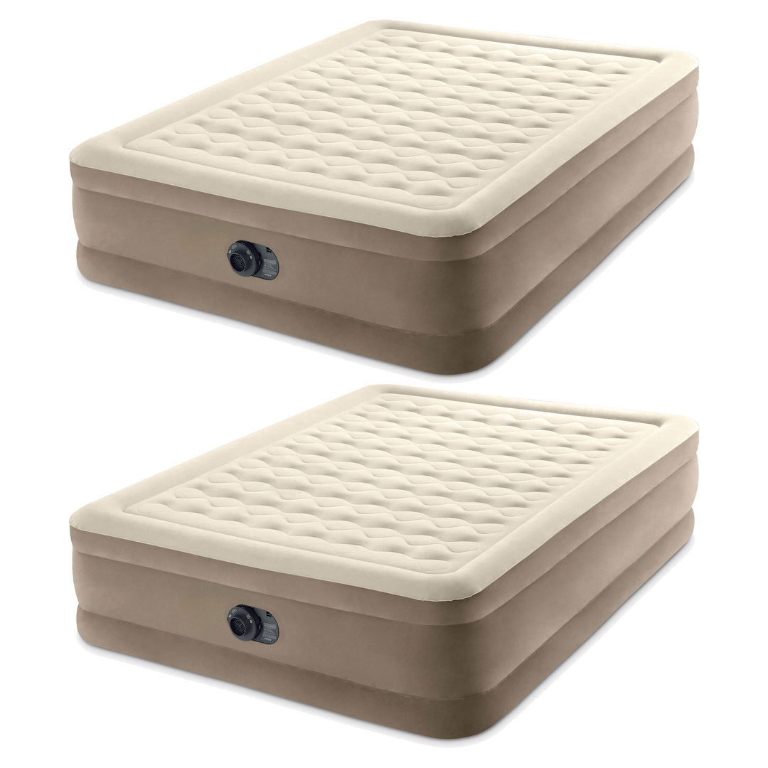 Intex Dura-Beam Deluxe Ultra Plush Air Bed w/Built-in Pump, Queen (2 Pack)