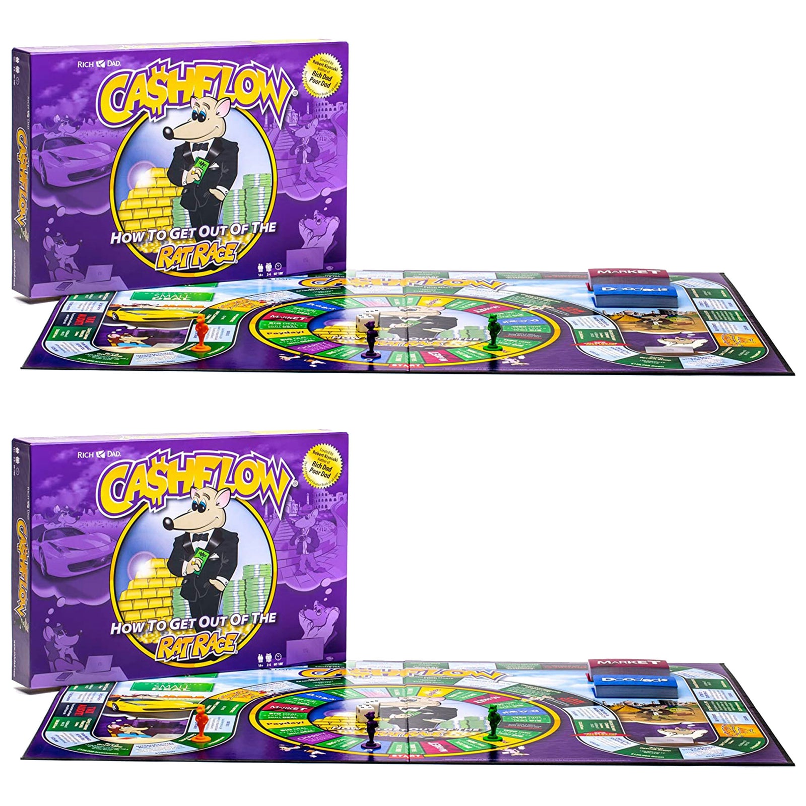 Rich Dad CASHFLOW Financial Literacy Educational Board Game, 2020, (2 Pack) - VMInnovations