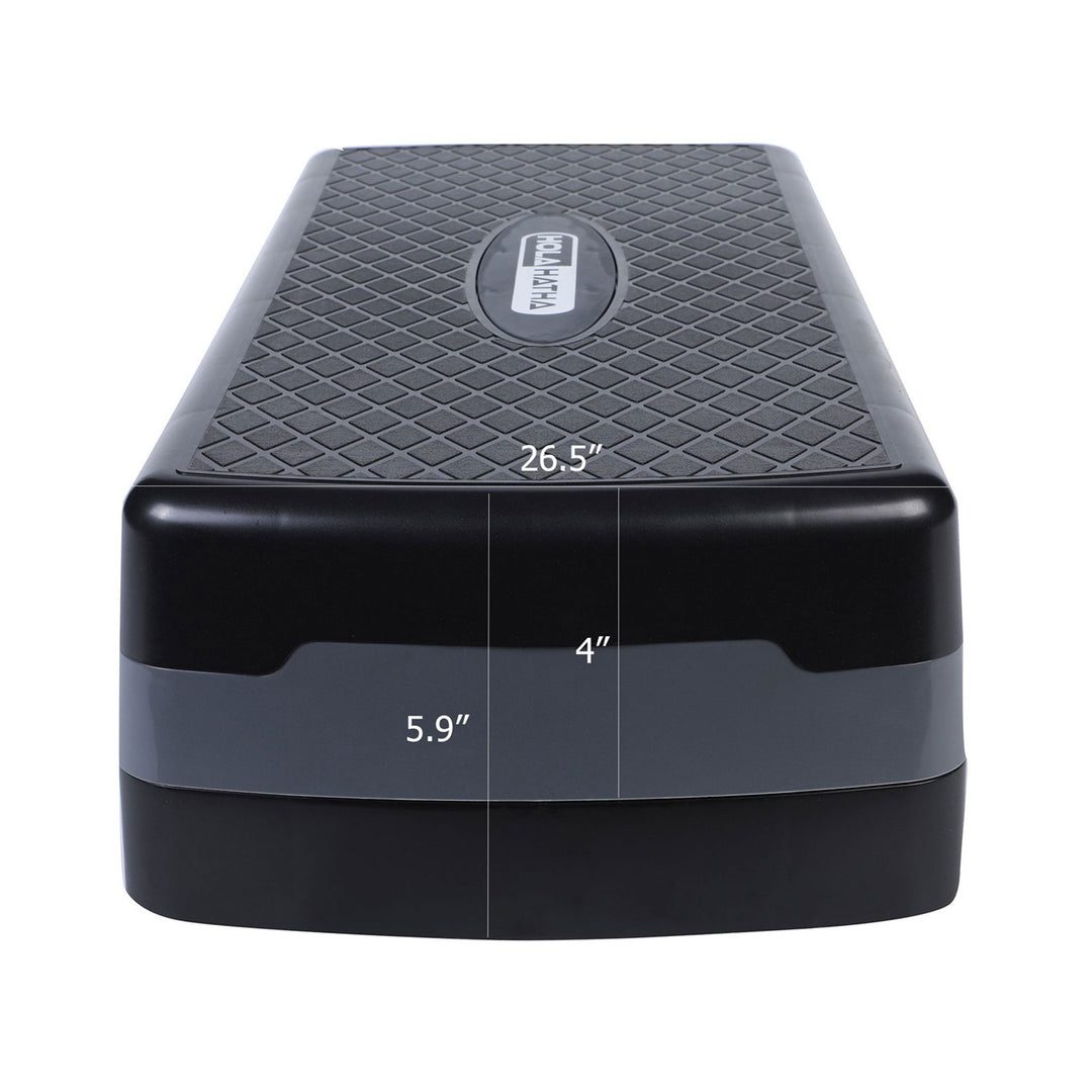 HolaHatha Aerobic Step Platform Fitness Equipment w/Adjustable Height (2 Pack)