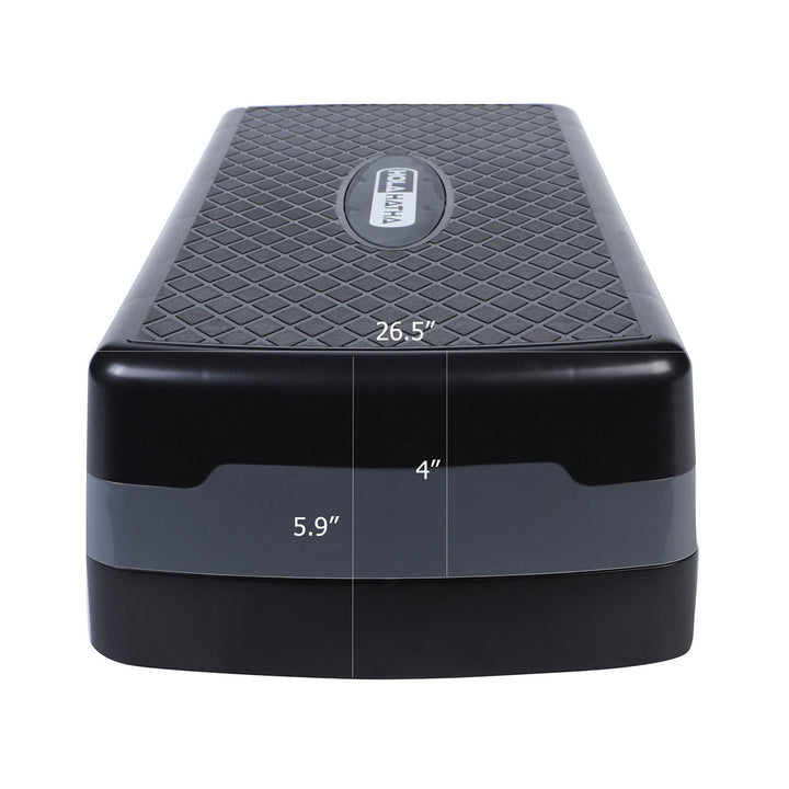 HolaHatha Aerobic Step Platform Fitness Equipment w/Adjustable Height (2 Pack)