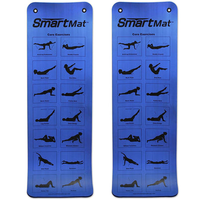 Prism Fitness Thick Smart Self Guided Stretching and Exercise Mat, Blue (2 Pack) - VMInnovations