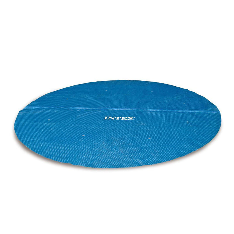 Intex 16 Foot Round Easy Set Outdoor Backyard Swimming Pool Cover, Blue (2 Pack)