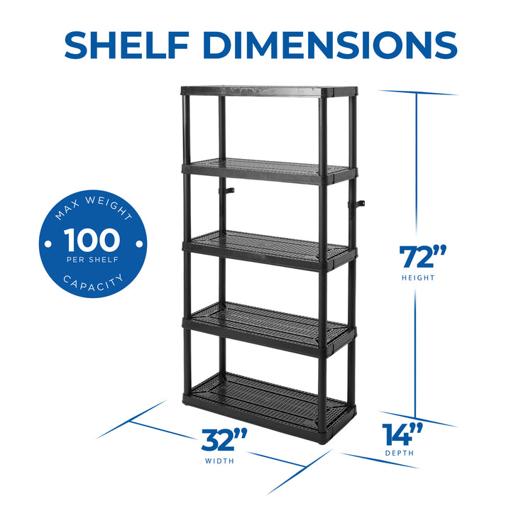 Gracious Living Medium Duty Non Ventilated Storage Shelving, 5 Shelf (Used)