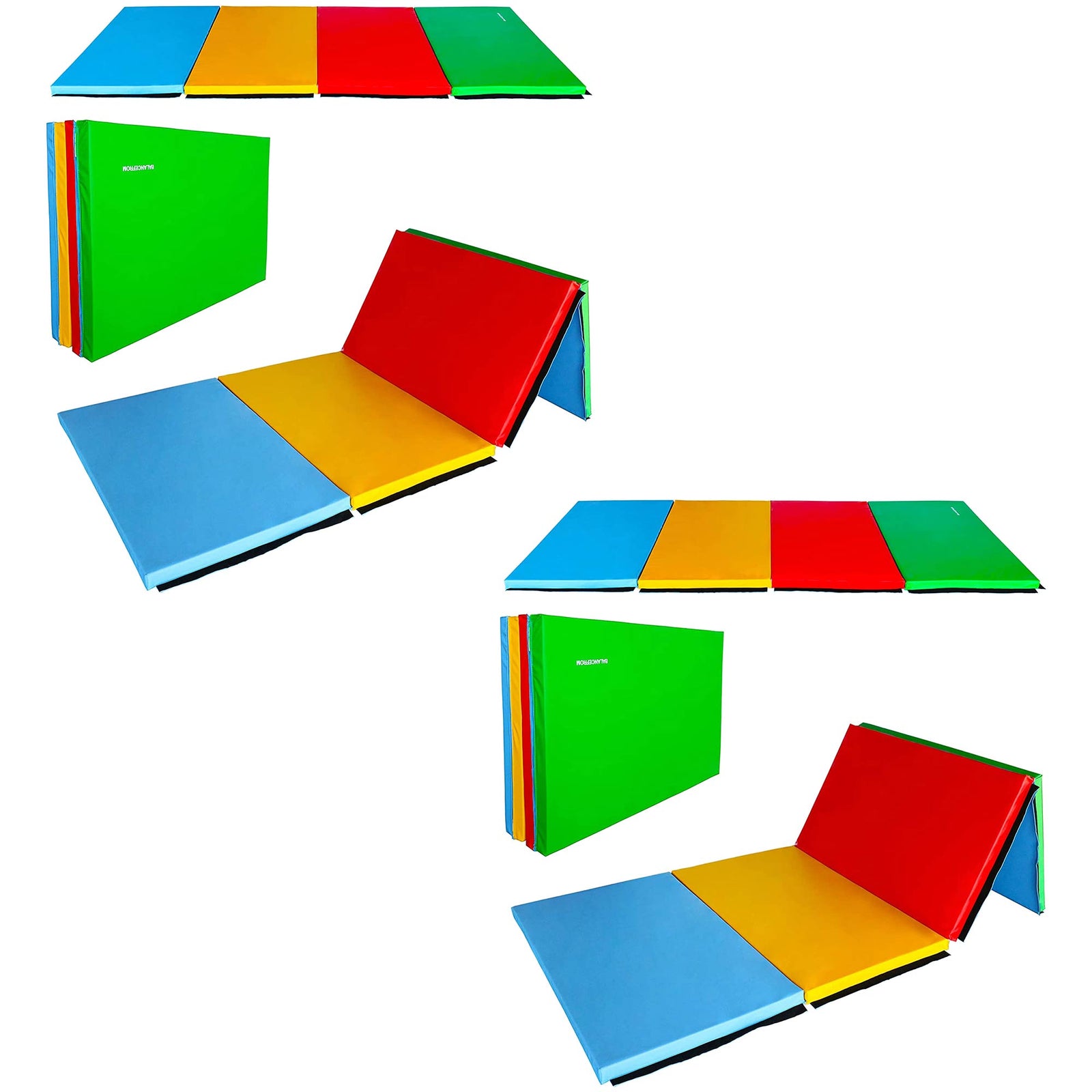 BalanceFrom Fitness 120 x 48" Folding Gymnastics Exercise Mat, Multi (2 Pack) - VMInnovations