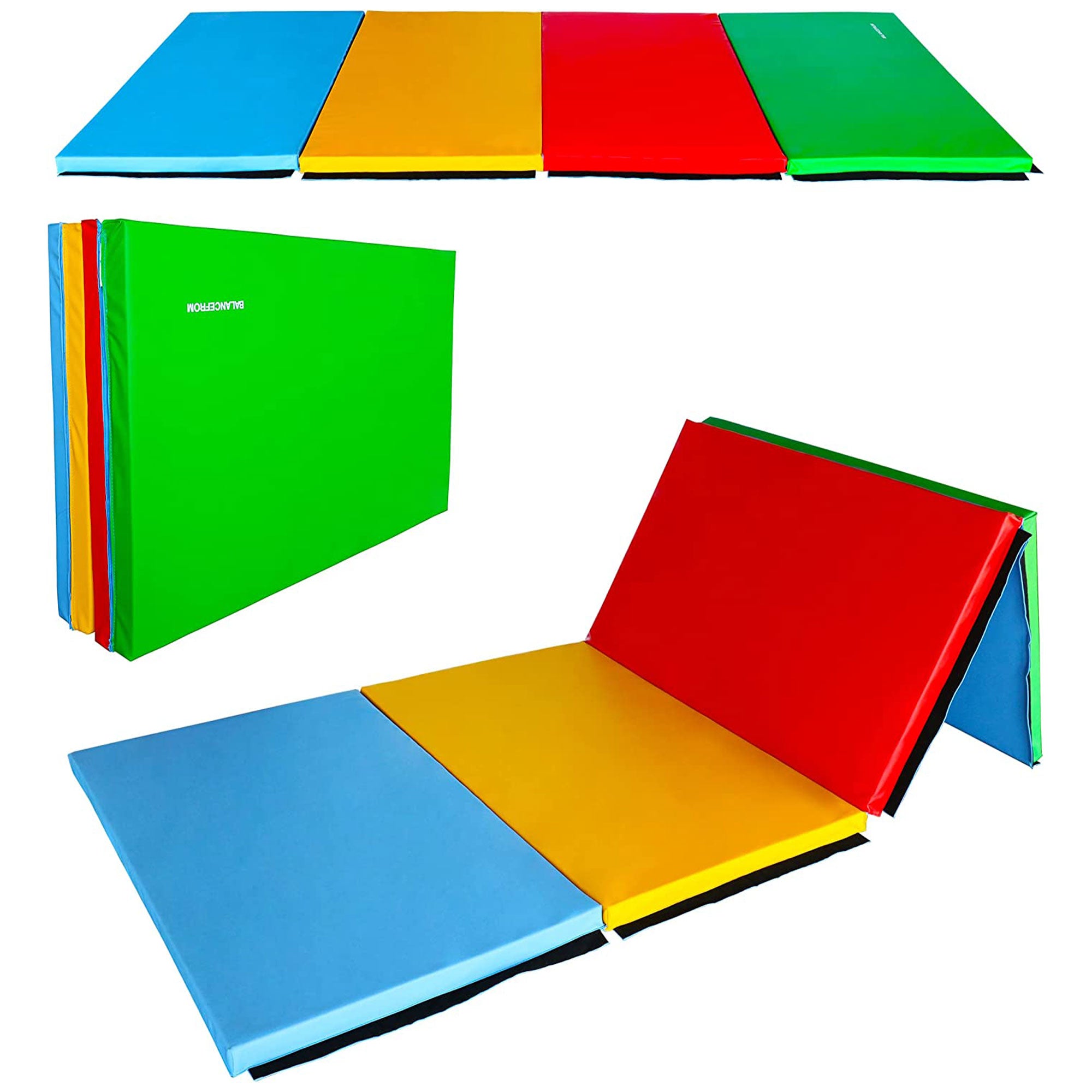 BalanceFrom Fitness 120 x 48" Folding Gymnastics Exercise Mat, Multi (2 Pack) - VMInnovations