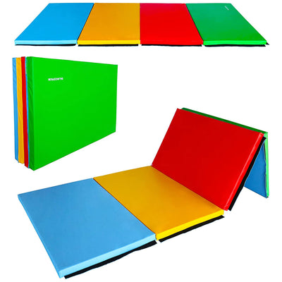 BalanceFrom Fitness 120 x 48" Folding Gymnastics Exercise Mat, Multi (2 Pack) - VMInnovations