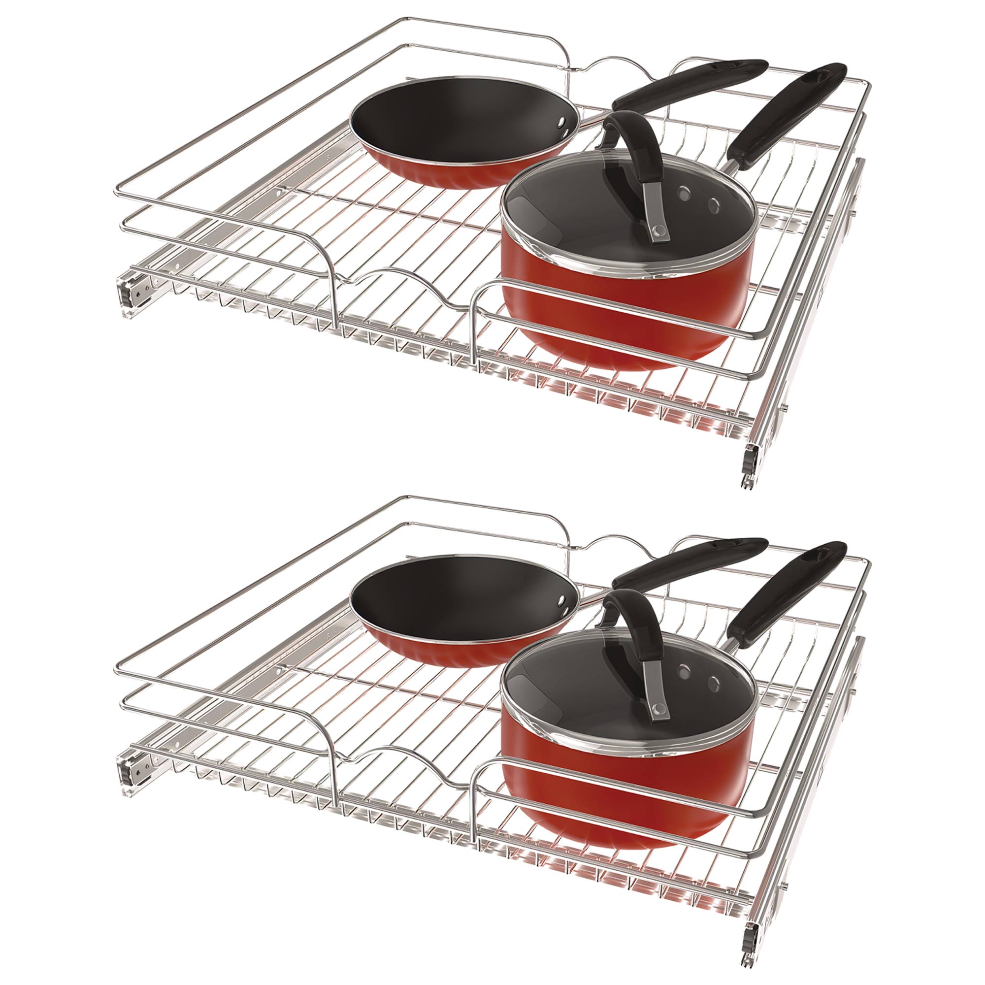 Rev-A-Shelf Cabinet Pull Out Shelf Organizer, 24 x 22 In, 5WB1-2422CR-1 (2 Pack)