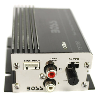 BOSS CE102 100 Watt 2 Channel Car/Motorcycle/ATV Audio Power Amplifier (4 Pack)