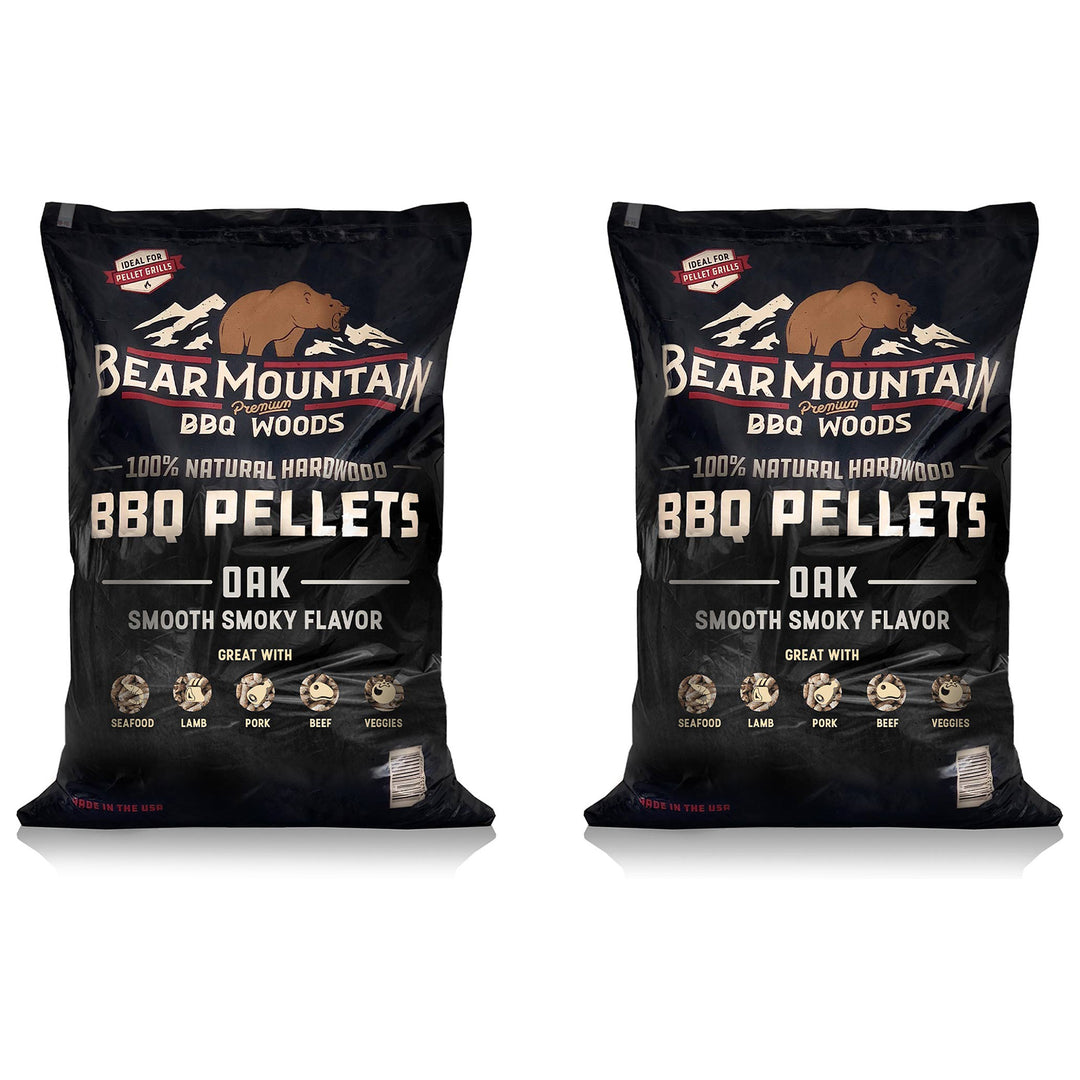 Bear Mountain BBQ All Natural Oak Hardwood Smoker Pellets, 40 Pounds (2 Pack)