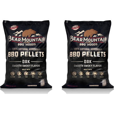 Bear Mountain BBQ All Natural Oak Hardwood Smoker Pellets, 40 Pounds (2 Pack)