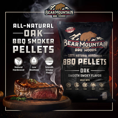 Bear Mountain BBQ All Natural Oak Hardwood Smoker Pellets, 40 Pounds (2 Pack)