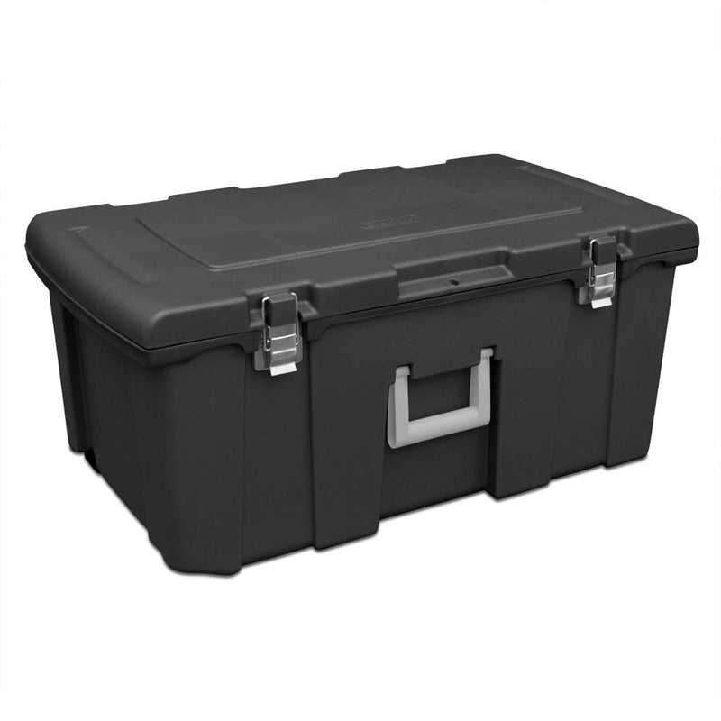 Sterilite Wheeled Footlocker, Plastic Utility Storage Container, Black, 3 Pack