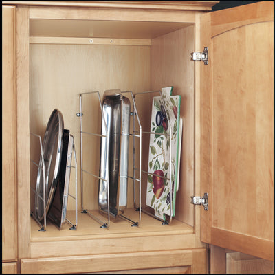 Rev-A-Shelf 12" Cabinet Baking Sheet Tray Divider, Chrome, 597-12CR-52 (3 Pack) - VMInnovations