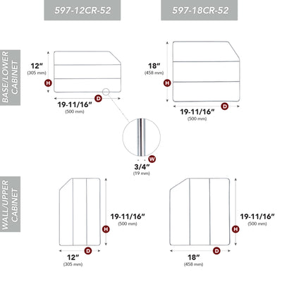 Rev-A-Shelf 12" Cabinet Baking Sheet Tray Divider, Chrome, 597-12CR-52 (3 Pack) - VMInnovations