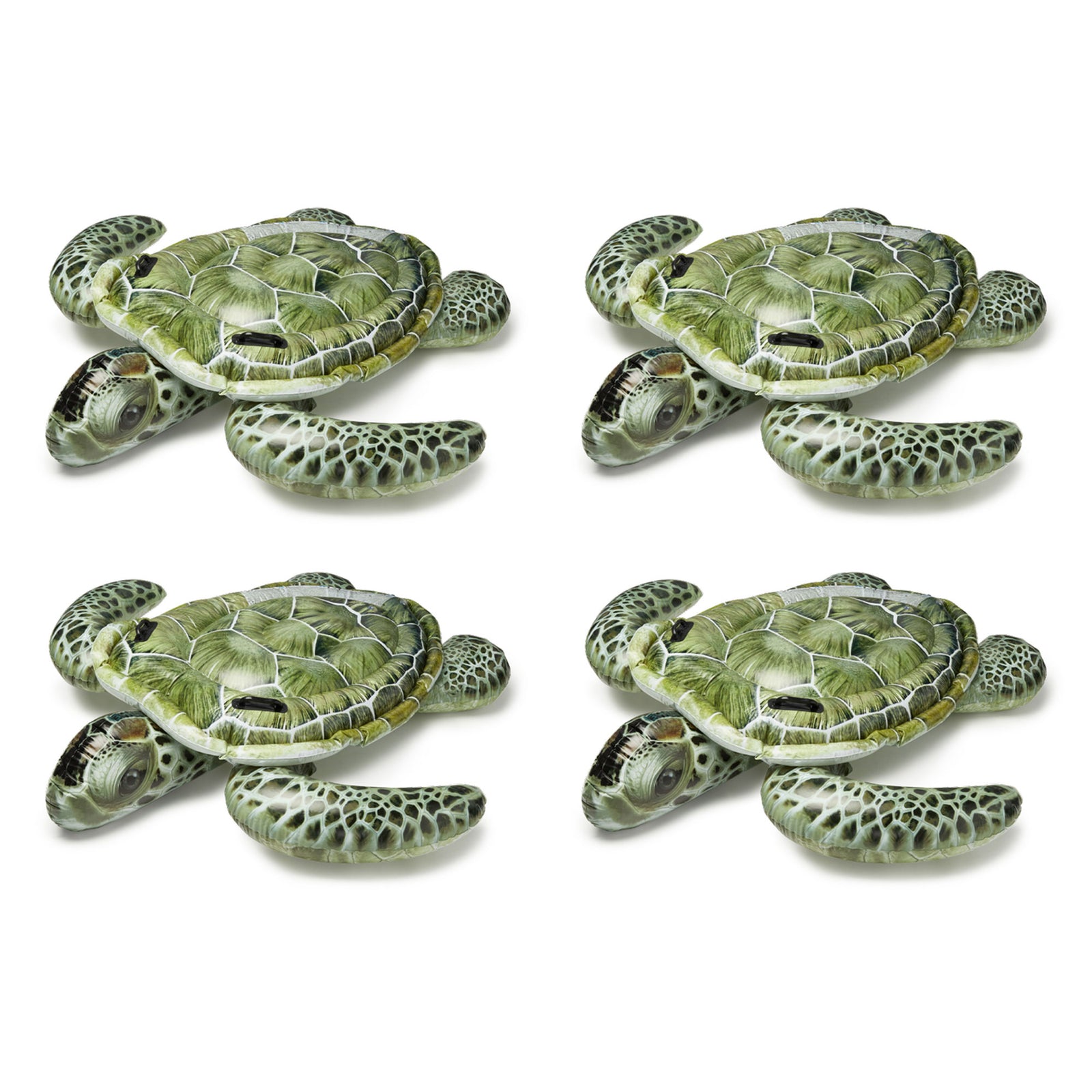 Intex Realistic Sea Turtle Inflatable Ride On Pool Float with Handles (4 Pack) - VMInnovations