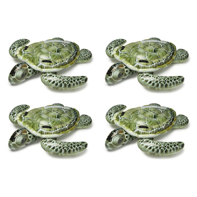 Intex Realistic Sea Turtle Inflatable Ride On Pool Float with Handles (4 Pack) - VMInnovations