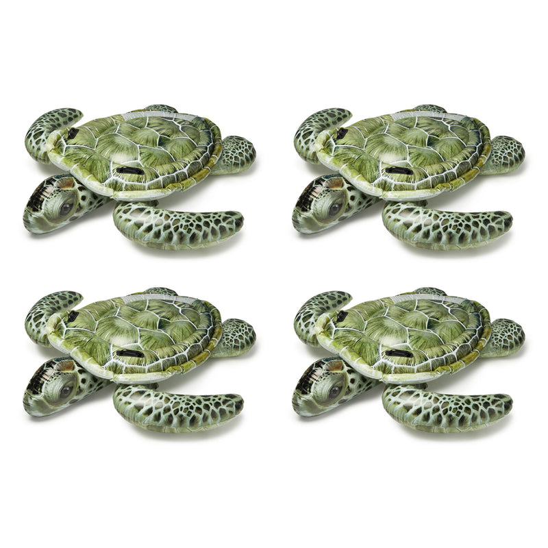 Intex Realistic Sea Turtle Inflatable Ride On Pool Float with Handles (4 Pack)