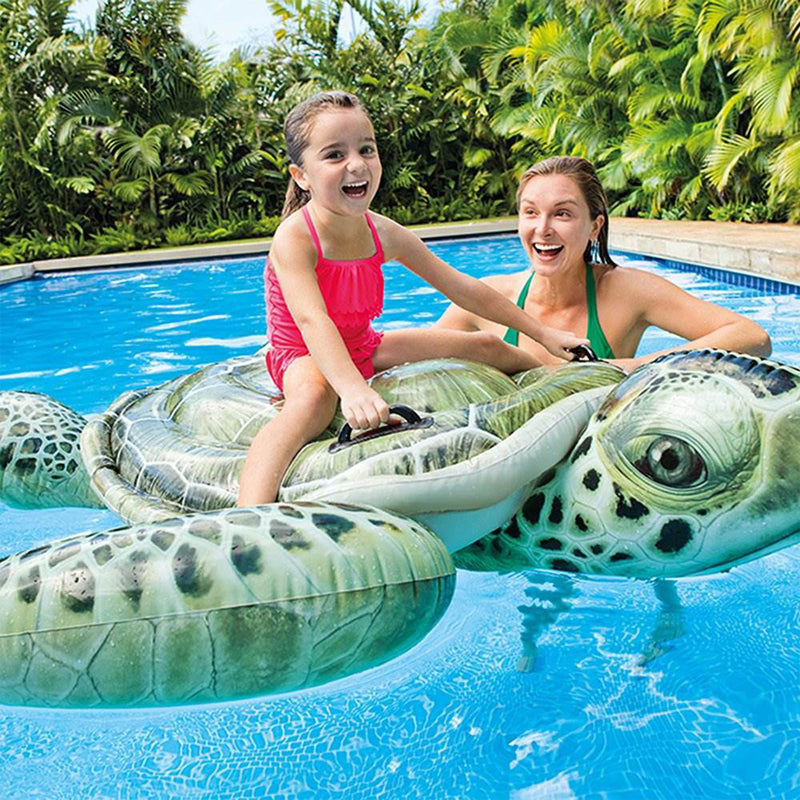 Intex Realistic Sea Turtle Inflatable Ride On Pool Float with Handles (4 Pack)