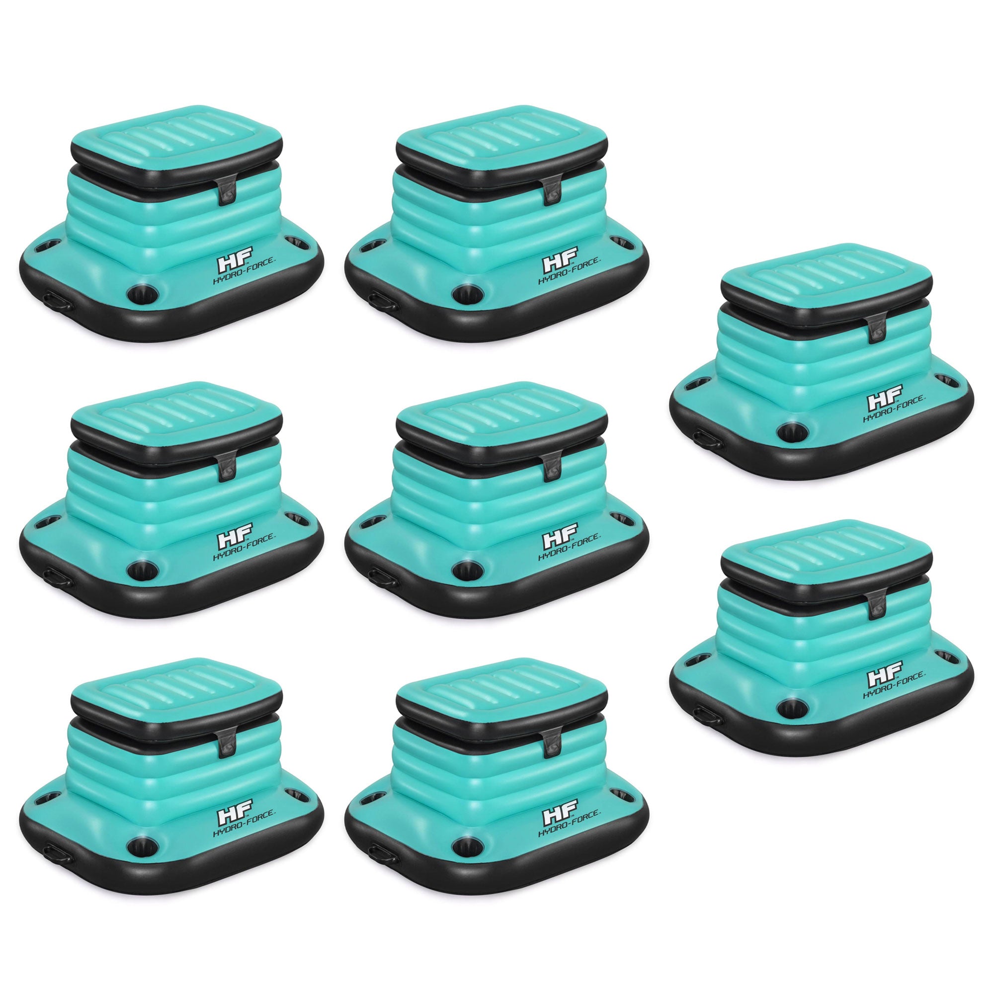 Bestway Hydro Force Glacial Sport 9.43 Gallon Inflatable Cooler, Teal (8 Pack) - VMInnovations