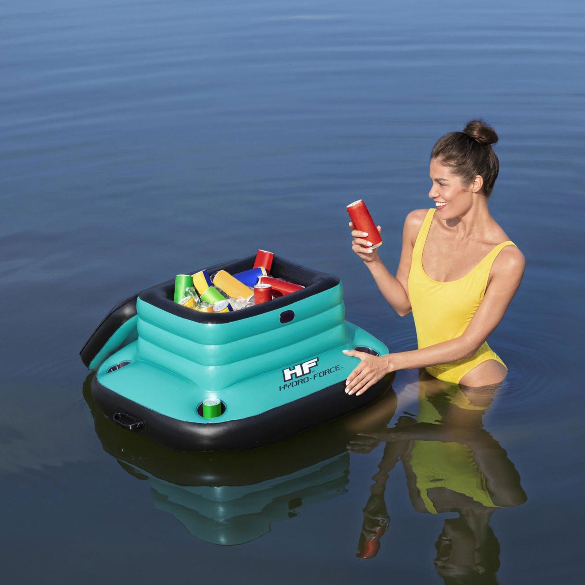 Bestway Hydro Force Glacial Sport 9.43 Gallon Inflatable Cooler, Teal (8 Pack) - VMInnovations