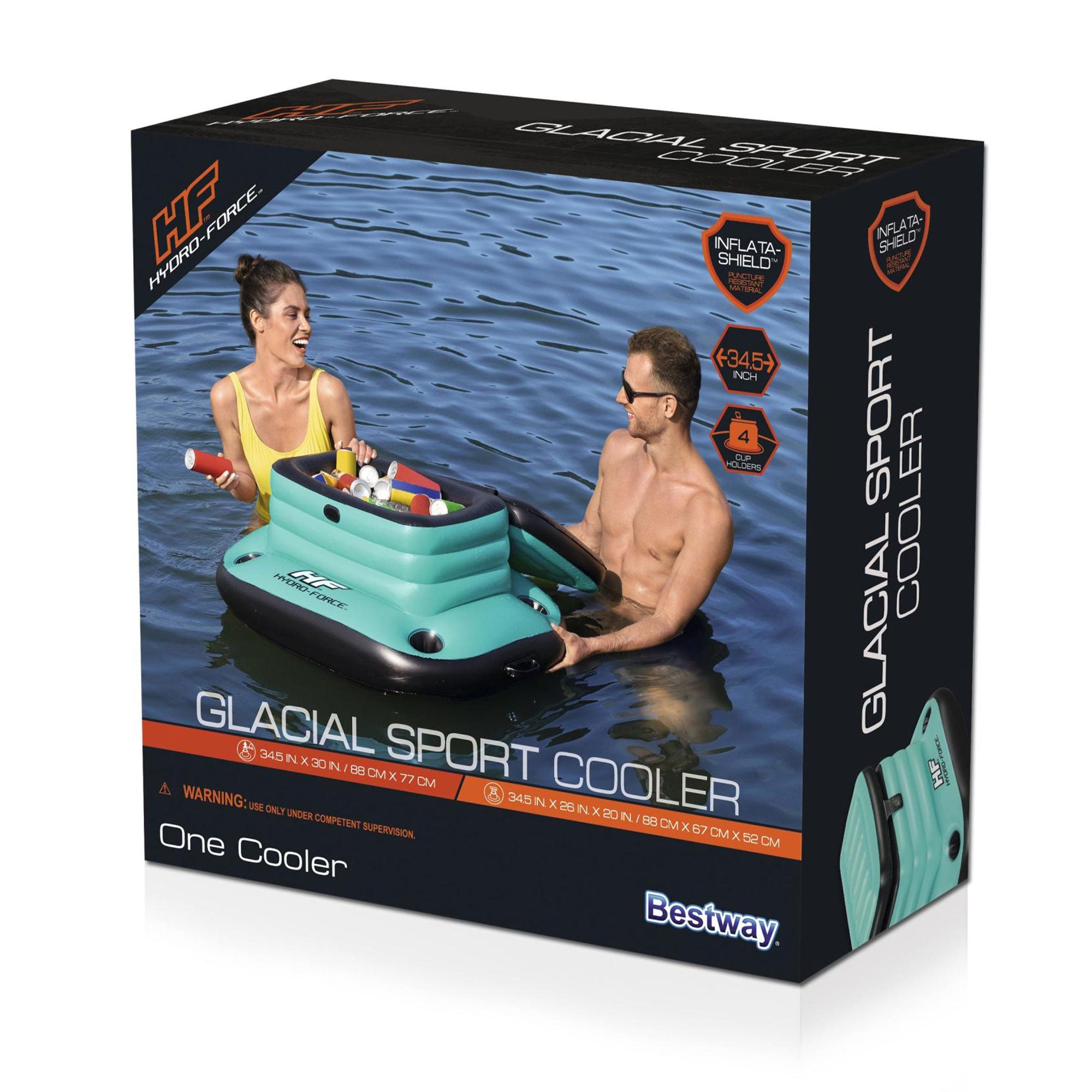 Bestway Hydro Force Glacial Sport 9.43 Gallon Inflatable Cooler, Teal (8 Pack) - VMInnovations