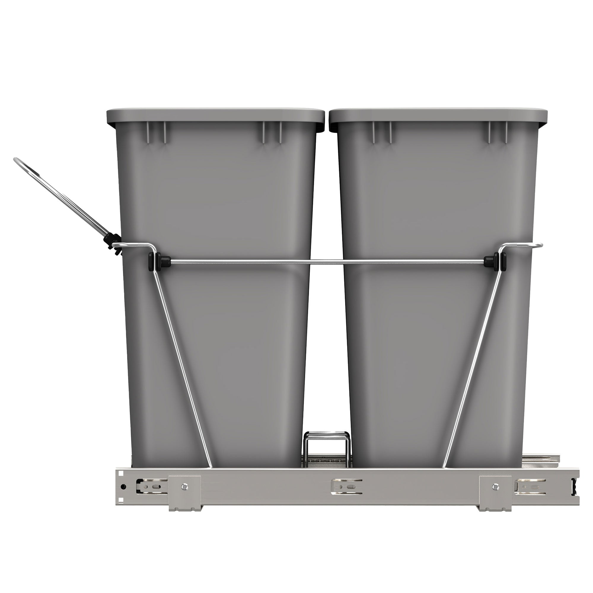 Rev-A-Shelf 35 Quart Double Pull Out Trash Can, Silver, RV-18KD-17C S (6 Pack)