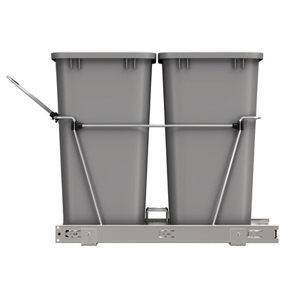 Rev-A-Shelf 35 Quart Double Pull Out Trash Can, Silver, RV-18KD-17C S (6 Pack)