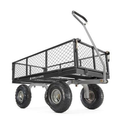 Gorilla Carts Steel Utility Cart Beach Wagon, 800 Pound Capacity, Gray (2 Pack)