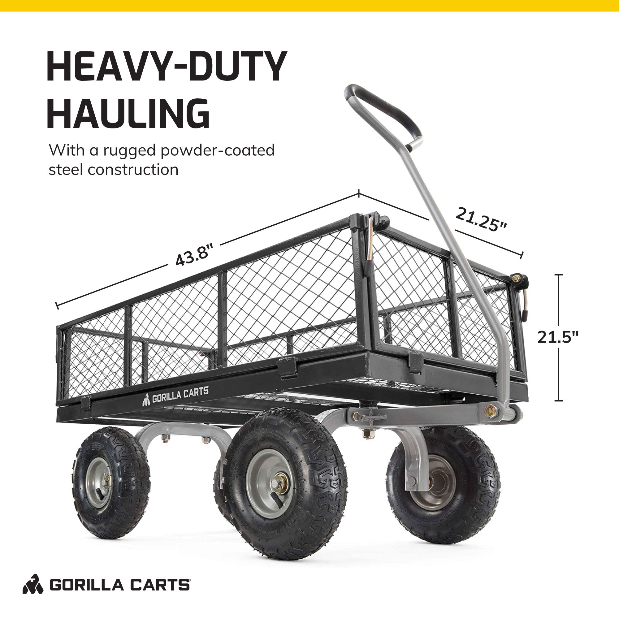 Gorilla Carts Steel Utility Cart Beach Wagon, 800 Pound Capacity, Gray (2 Pack) - VMInnovations